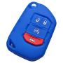 Qty(2) Alegender Silicone 4-Btn Flip Key Cover Fob Case Skin Remote Jacket Protector for 2018 2019 Jeep Wrangler JL JLU Rubicon 2020 Jeep Gladiator JT OHT1130261 Black Blue