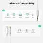 UGREEN Headphone Splitter 3.5mm Audio Stereo Y Splitter Extension Cable Male to Female Dual Headphone Jack Adapter for Earphone Headset Compatible with iPhone Samsung Tablet Laptop White