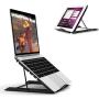 Metal Mesh Laptop Tablet Stand, Foldable Portable Ventilated Desktop Laptop Holder, Desktop Document Book Holder, Black (Black3)