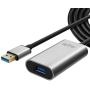 WEme USB 3.0 Active Extension Cable, 32 Feet 10 Meter USB 3.0 Extender Cord for Oculus VR, Xbox 360 Kinect, PlayStation with 5V2A Power Adapter, Aluminum