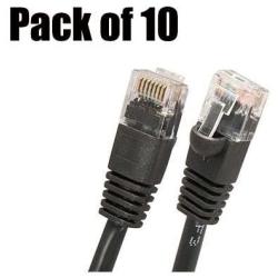 iMBAPrice 1 Cat5e Network Ethernet Patch Cable, 10 Pack, Black (IMBA-CAT5-01BK-10PK)