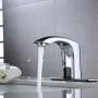Touchless Bathroom Sink Faucet Automatic Sensor, Brass, Motion Hands Free Bathroom Fixture Vanity Water Tap, with Temperature Control Mixer,3/8'' 1/2'' Adapter, 3 Hoses, Fashion, Chrome Plating