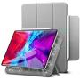 ESR Rebound Magnetic Smart Case for iPad Pro 12.9'' 2020 & 2018, Convenient Magnetic Attachment [Supports Pencil Pairing & Charging] Smart Case Cover, Auto Sleep/Wake Trifold Stand Case - Gray