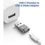 USB-C Female to USB-A Male Adapter 2-Pack, JSAUX Type C to USB Charger Connector Adapter Compatible with iPhone 12 11 Mini Pro Max, iPad,Samsung Galaxy Note 20 S20 Plus, Google Pixel 5 4 3 XL -Grey