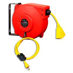 ReelWorks Extension Cord Reel Retractable 14AWG x 40 Foot 3C/SJT Cable Triple Tap Connector Power Rating 13A 125VAC 1625W, CR605132S3A