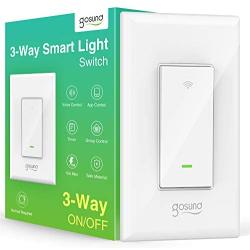3 Way Smart Switch, Gosund WiFi Light Switch Works with Alexa and Google Home, Schedule Timer, Neutral Wire Required, Single-Pole and 3-Way Installation, No Hub Required, ETL and FCC Listed (1-Pack)