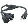 Cablelera Power Cord Extension and Splitter, NEMA 5-15P to NEMA 5-15R x 2, 16 AWG, 13A, 125V (ZWACPQAG-14)