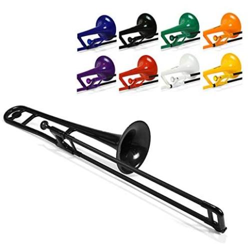 pInstrument Plastic pBone Trombone - Mouthpieces and Carrying Bag - Bb Authentic Sound for Student & Beginner - Durable ABS Construction - Black