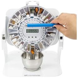 e-Pill MedTime Station – Locked Automatic Pill Dispenser with Tipper Base - Clear Lid