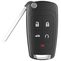 VOFONO 5 Buttons Flip Car Key Fob Fits for Chevy Camaro 2010-2016/Chevy Cruze 2010-2016/Chevy Equinox 2010-2016/Chevy Malibu 2010-2016 Replacement for P/N: OHT01060512