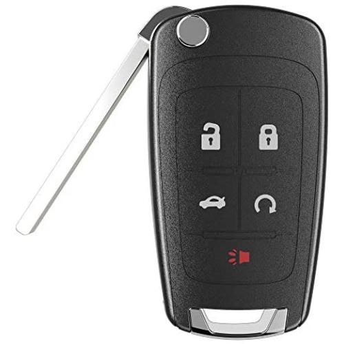 VOFONO 5 Buttons Flip Car Key Fob Fits for Chevy Camaro 2010-2016/Chevy Cruze 2010-2016/Chevy Equinox 2010-2016/Chevy Malibu 2010-2016 Replacement for P/N: OHT01060512