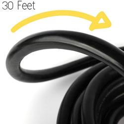 Houseables 50 Amp RV Extension Cord, Power Cords, 30 Feet Long, 1 Pack, Black, Yellow, SS2-50R Female Adaptor, 14-50P Male Plug, 50A Compatible, PVC, Electrical Cable, Wire, Charger, for Camper