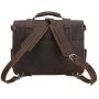 Polare Mens Full Grain Leather 16 Briefcase Shoulder Messenger Bag Fit 15.6 Laptop
