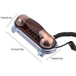 Socobeta Telephone Antique Retro Wall Mounted Telephone Corded Phone Landline Fashion Telephone for Home Hotel(Red Bronze)