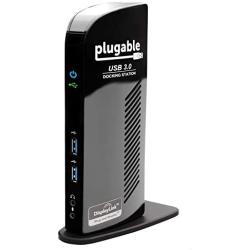 Plugable USB 3.0 Universal Laptop Docking Station Dual Monitor for Windows and Mac (Dual Video: HDMI and DVI/VGA/HDMI, Gigabit Ethernet, Audio, 6 USB Ports)