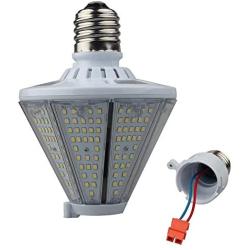 dephen 50W Led Corn Light Bulb with Removable E26 & E39 Base, 6500Lm 5000K Cone Led Down Light, Post Top Retrofit Led for Wall Lantern,Porch,High Bay,Warehouse,Garage,Canopy,Gym,Bollard (UL-Listed)