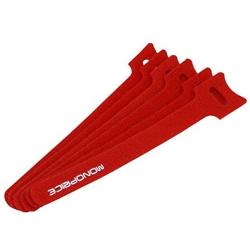 Monoprice Hook & Loop Fastening Cable Ties 6inch, 100pcs/Pack - Red