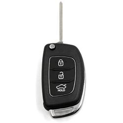 uxcell 3 Buttons Flip Folding Uncut Key Shell Remote Control Fob Clicker Case Replacement for Hyundai