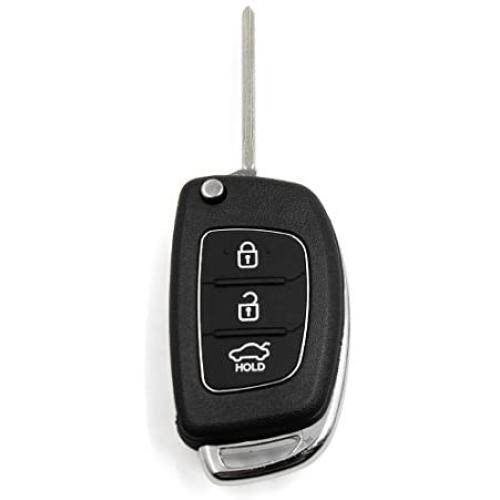 uxcell 3 Buttons Flip Folding Uncut Key Shell Remote Control Fob Clicker Case Replacement for Hyundai