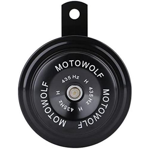 12V 110dB Electric Car Horns, Universal 435HZ L Snail Horn Motor Bike Loud Horn Waterproof Snail Horn Loudspeaker for Car Vehicle Truck Motorcycle(Black)
