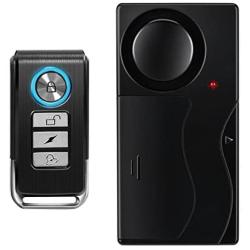 Wsdcam Wireless Vibration Alarm with Remote Control Anti-Theft Alarm Bike/Motorcycle/Vehicle Security Alarm, 110db Loud, Door and Window Alarm