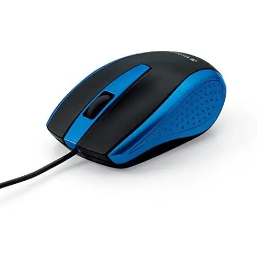 Verbatim Optical Mouse - Wired with USB Accessibility - Mac & PC Compatible - Blue - 99743