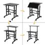 sogesfurniture Height Adjustable Stand up Desk Computer Stand Desk Home Office Desk with Standing and Seating,Black BHUS-101-BK