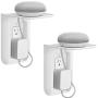 WALI Wall Outlet Shelf Standard Vertical Duplex Décor Outlet with Cable Channel for Cell Phone, Dot 1st and 2nd 3rd Gen, Google Home, Speaker up to 10 lbs (OLS002-W), White, (Pack of 2)
