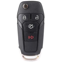 cciyu X 1 Flip Key Fob with Key Blade 4 buttons Replacement for 13 14 15 16 for F ord Fusion Series with FCC N5F-A08TAA