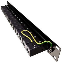 Ethernet Surge Protector 19'' RackMount (16 Port) PoE+ Gigabit (Server Rack Mount 1U) -Gas Discharge Tube -RJ45 Lightning Suppressor -LAN Network CAT5/CAT6 Thunder Arrestor GbE 1000 Mbps -Tupavco TP316