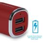 Tranesca 4.8A/24W 2 USB Port Car Charger Compatible with iPhone X 8 7 6S 6 Plus, 5 SE 5S 5 5C, Samsung Galaxy S9 S8 S7 S6 Edge, Note 8 4, LG G6 G5 V10 V20, HTC,Nexus, iPad Pro and More-Red Tranesca 4.8A/24W 2 USB Port Car Charger Compatible with iPhone X 8 7 6S 6 Plus, 5 SE 5S 5 5C, Samsung Galaxy S9 S8 S7 S6 Edge, Note 8 4, LG G6 G5 V10 V20, HTC,Nexus, iPad Pro and More-Red