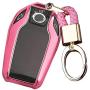 Royalfox(TM) Soft TPU Smart Display LCD Remote Key Fob case Cover for BMW 5 Series(2018) 528Li 530Li 540Li,BMW 2016 2017 2018 7 Series G11 G12 (Pink)