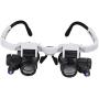 Head Mount 2 LED Lights Magnifying Glass,Hands Free Bracket Magnifier 8X 15X 23X, Dual-Lens Eye Loupe Magnifier for Electronics Jeweler Watch Repair