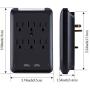Seefar Multi-function Wall Mount Outlet Adapter, Surge Protector Charging Station, OviiTech Dual 3.1AMP USB Charging Ports,6 AC Socket Outlet Plugs,White,ETL Certified,300J
