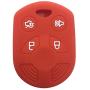 Ezzy Auto Red 4 Buttons Silicone Rubber Key Fob Case Key Cover Key Jacket Skin Protector fit for Expedition