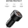 Fast Car Charger, AUKEY 36W Dual Port Quick Charge 3.0 USB Cell Phone Car Adapter for iPhone 12 Pro Max/11 Pro Max/XS/XR, Samsung Note10+ / S10, Google Pixel 4 XL, iPad, AirPods Pro, and More