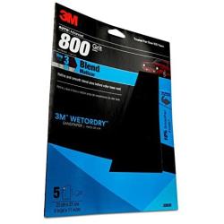 3M Wetordry Sandpaper, 32035, 800 Grit, 9 in x 11 in, 5 per pack