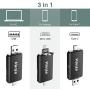 SD Card Reader, Vanja 3 in 1 Micro USB Type C Portable Memory Card Reader and SD/TF Card Adapter with OTG Function for PC & Laptop & Smart Phones & Tablets