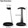 Avantree Metal & Silicone Headphone Stand Hanger with Cable Holder, Black Desk Earphone Mount Rack for Sennheiser, Sony, Bose, Beats Gaming Headset Display, Fancy Music Studio Accessories - HS102