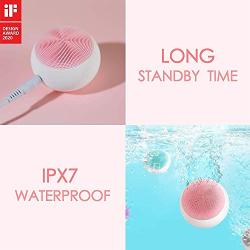 DOCO Sonic Facial Cleansing Brush ROUNDIE Waterproof Rechargeable Super Soft Gentle Exfoliation Customizable Intensities for All Skin Types