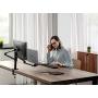 viozon Monitor and Laptop Mount, 2-in-1 Adjustable Dual Arm Desk Mounts Single Desk Arm Stand/Holder for 17 to 32 Inch LCD Computer Screens, Extra Tray Fits 12 to 17 inch Laptops (Black)