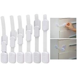 Child Safety Cabinet Locks for Baby Proofing (6 Pack) No Tool or Drilling Needed with Super Strong 3M Adhesive, Multi-Purpose Locks, Baby Proof Home Drawer, Cabinets, Oven, Window, Toilet Seat