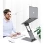 Nulaxy Laptop Stand, Ergonomic Sit to Stand Laptop Holder Convertor, Adjustable Height from 2.1'' to 13.8'', Supports up to 22lbs, Compatible with MacBook, All Laptops Tablets 10-17'' - Space Grey
