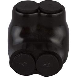 Morris Products Black Insulated 2 Conductor Connector – 4-14 Wire Range, Slotted Allen Hex – 1.13“ L x 1.25” W x ” 1.38”H – Single Side Entry – Pre-Filled, Easy Entry, Rubber Vinyl Coating, 600 Volt