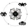 LED Garage Lights 75W,6000 lumens LED Garage Ceiling Light, CRI 80, 6000K Daylight with 4 Adjustable Panels, E26/E27, shop light for Garage, Barn, Workshop,Warehouse (Black(1 Pack))