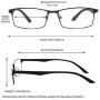 ALWAYSUV Computer Blue Light Blocking Reading Glasses TR90 Black Full Frame Professer Readers Glasses