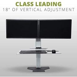 Uprite Ergo Sit2Stand Desktop Height Adjustable Workstation - Dual Monitor - Silver/Black