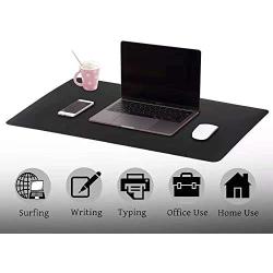 Multifunctional Office Desk Pad, 31.5'' x 15.7'' Waterproof PU Leather Mouse Pad/Mat, Laptop/Computer Desk Mat, Antiskid Desk Writing Mat for Office/Home (Black)