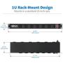 Tripp Lite RS1215-RA Rackmount Network-Grade PDU Power Strip, 12 Right Angle Outlets Wide-Spaced, 15A, 15ft Cord w/ 5-15P Plug,, Black