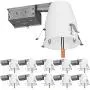 Sunco Lighting 10 Pack 4 Inch Remodel Housing, Air Tight IC Rated Steel Can, 120-277V, TP24 Connector Included for Easy Install - UL & Title 24 Compliant